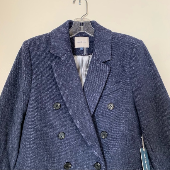 Court & Rowe Blair Coat Blue Double Breasted Twill - Picture 5 of 12
